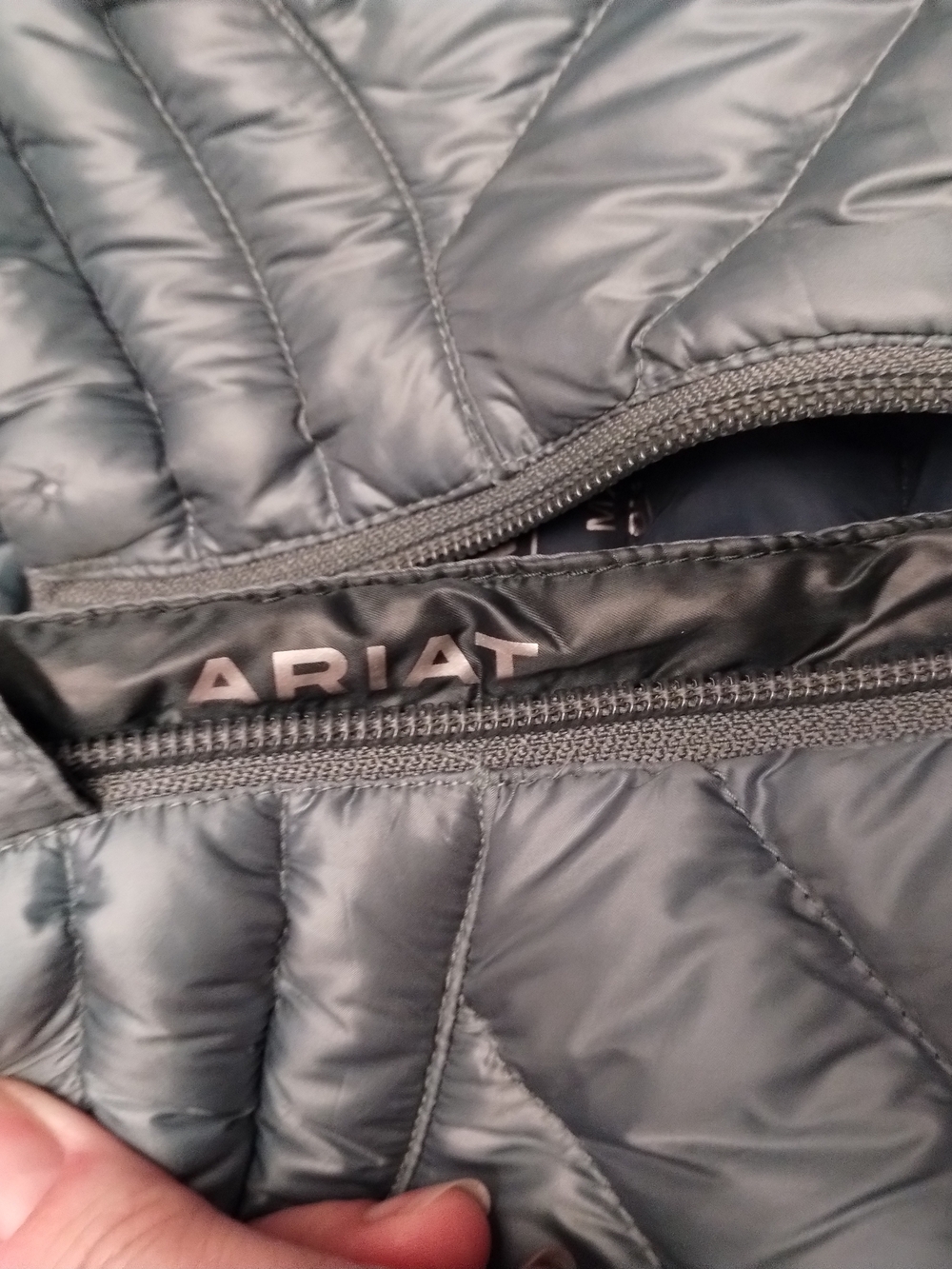 Ariat Tek Lightweight Quilted Jacket - Slate Blue with Mint Trim Sz Small